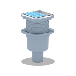 Dušas traps ar sauso ieliktni, flīzējams, 10×10 cm, regulējams.