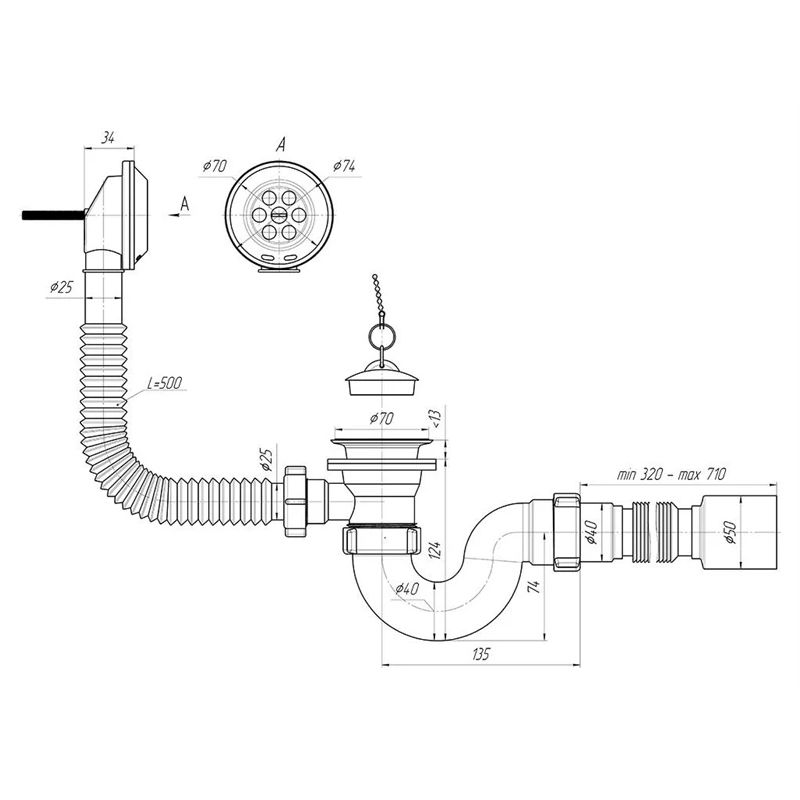 Sifons vannai e156 1 1-2 45 40x50 el.c.