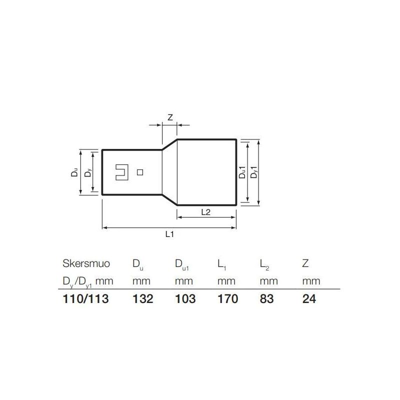 Drenāžas pāreja Wavin 100-113mm.