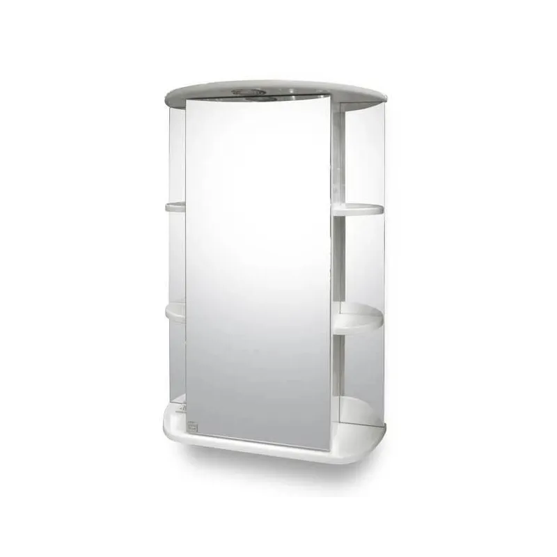 Piekarināms vannas istabas skapis ar spoguli Riva SV55-1, balta krās., 24 cm x 55 cm x 80 cm