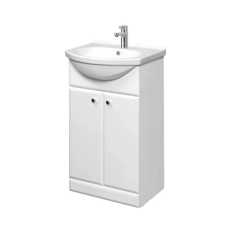 Vannas istabas skapis zem izlietnes Riva SA50A, balta krās., 29.3 cm x 46.8 cm x 81 cm