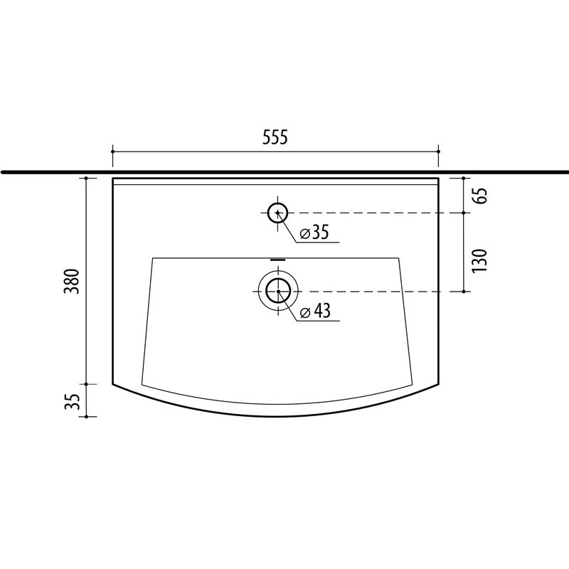 Keramikas izlietne Riva 55.5x41.5x20.5cm. balta