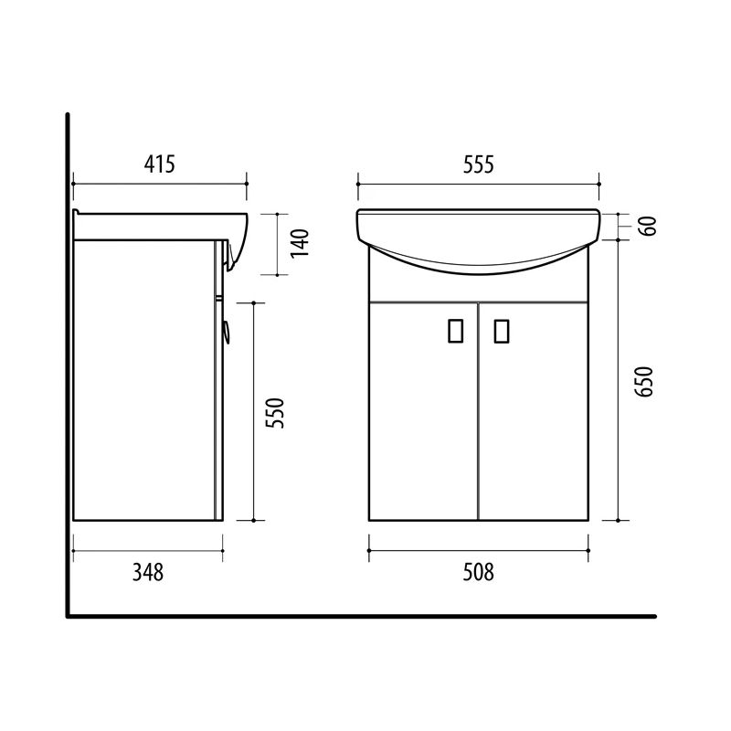 Vannas skapītis zem izlietnes “sa55-11 sonoma” ,riva,