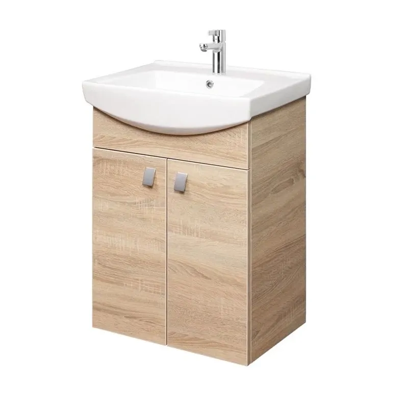 Шкафчик под раковину в ванной Riva Sense SA55-11, дубовый, 34.8 см x 50.8 см x 65 см