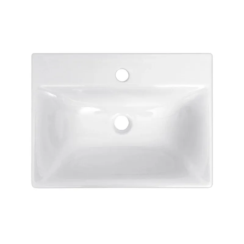 Vannas istabas izlietne Riva Riva 50C-1, keramika, 49 cm x 37 cm x 13 cm, balta krās.