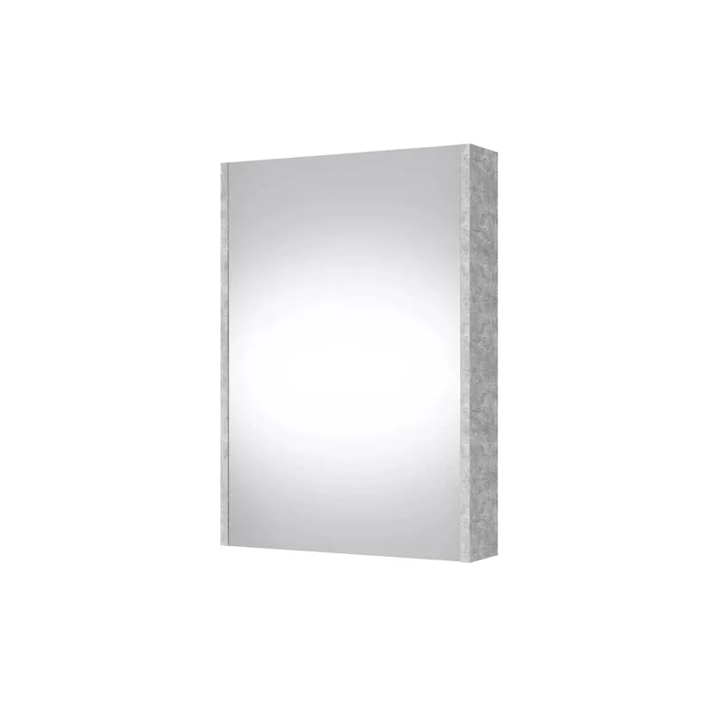 Piekarināms vannas istabas skapis ar spoguli Riva, pelēka krās., 13.8 cm x 47.6 cm x 67.6 cm