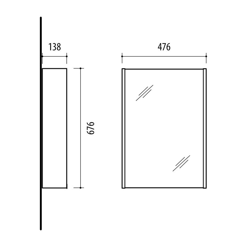 Skapītis ar spoguli sps-50bt-pm concrete