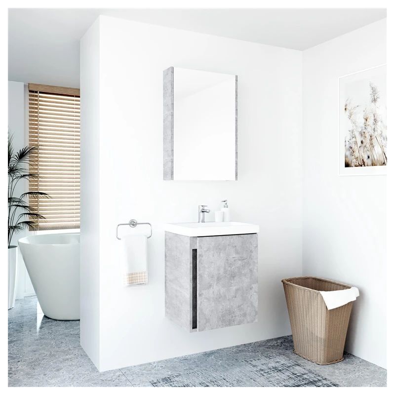 Skapītis ar spoguli sps-50bt-pm concrete