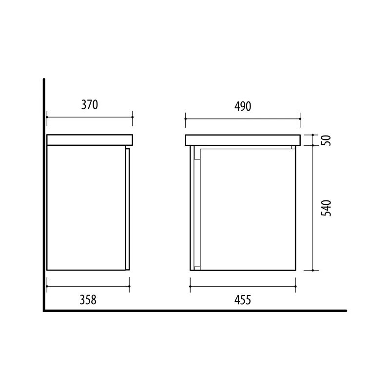 Skapītis ar izlietni wtu-50bt-pm concret