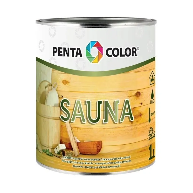 Lakk, poolläikiv Pentacolor Sauna, 1 l, Läbipaistev v.