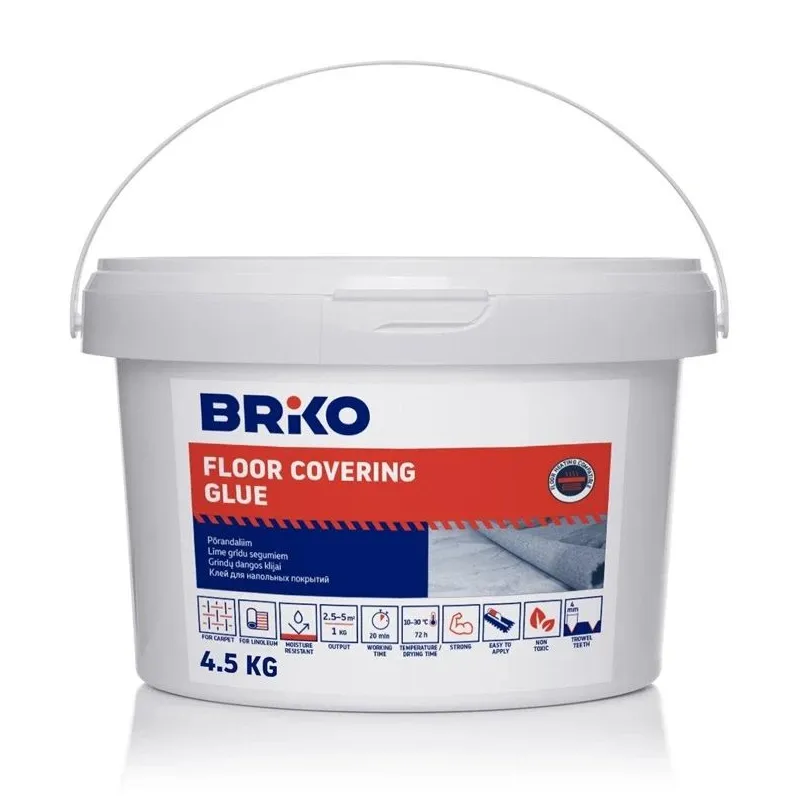 Klijai grindų dangos Briko Cover-Lim, 4.5 kg, balta sp.