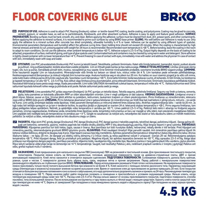 Grīdas seguma līme briko 4.5 kg