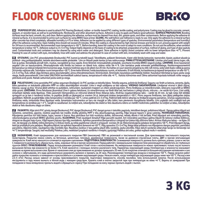 Grīdas seguma līme briko 3 kg