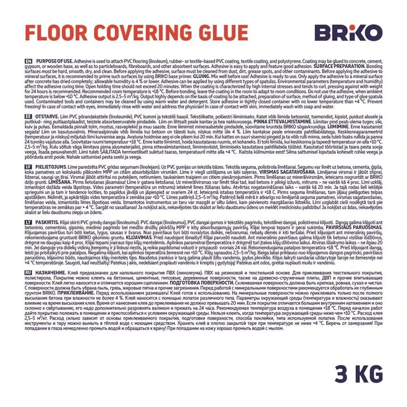 Līme grīdas segumi Briko Cover-Lim, 3 kg, balta krās.