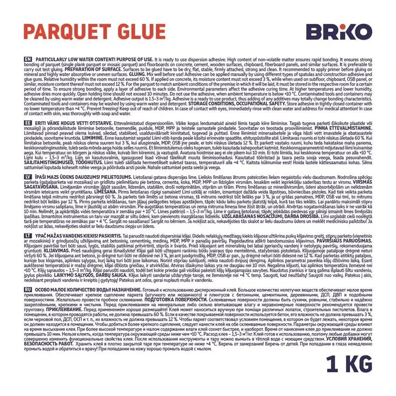 Parketo klijai Briko. 1 kg