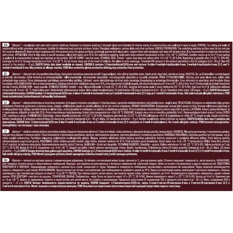 Dispersijas krāsa Pentacolor Glamour, balta krās., 1 l