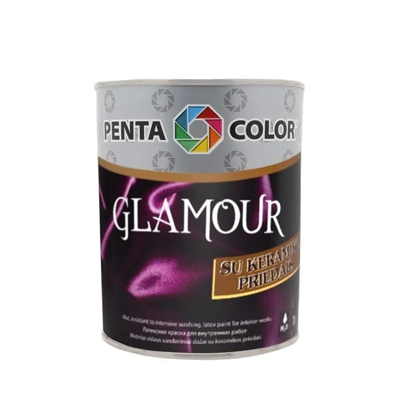 Dispersijas krāsa Pentacolor Glamour, balta krās., 1 l