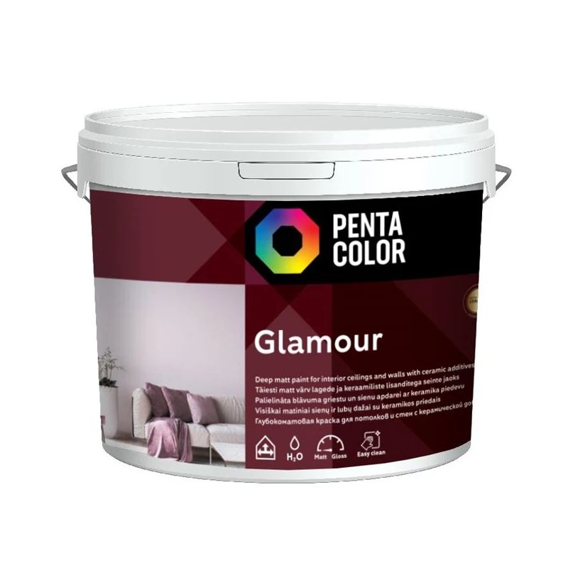 Dispersijas krāsa Pentacolor Glamour. balta. 3 l