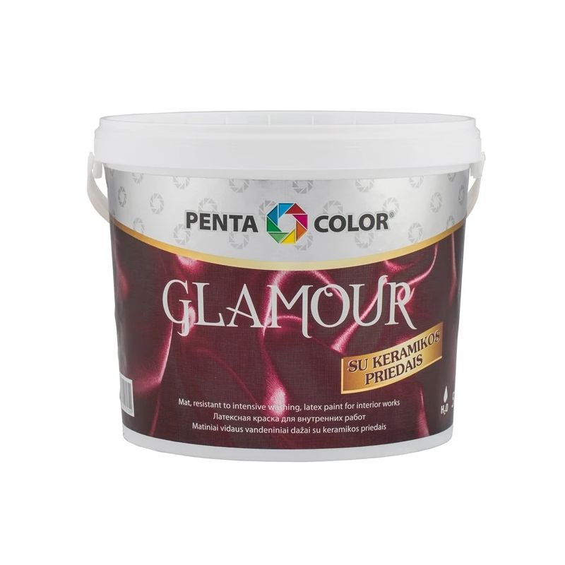 Dispersijas krāsa Pentacolor Glamour. balta. 5 l