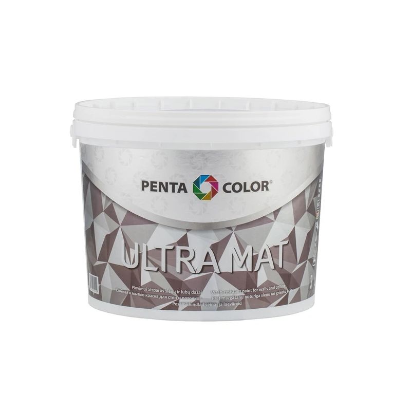 Dispersijas krāsa Pentacolor Ultra 3. balta. 3 l