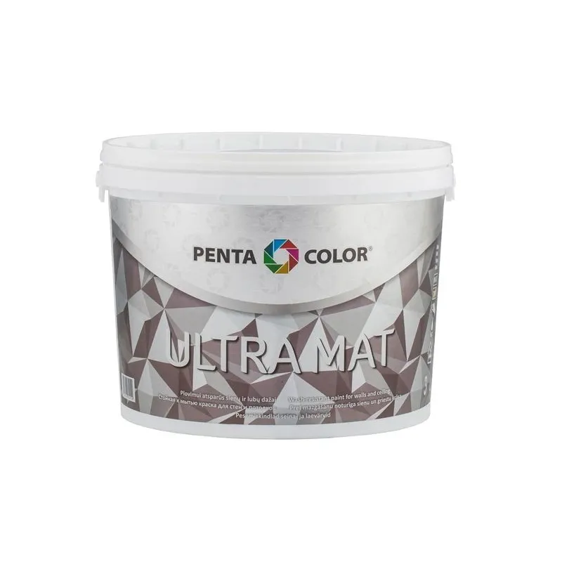 Dispersijas krāsa Pentacolor Ultra 3, balta krās., 3 l