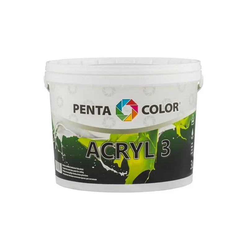 Dispersijas krāsa Pentacolor Acryl 3, balta, 3 l