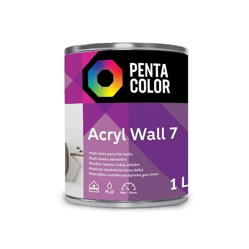Dispersiniai dažai Pentacolor Acryl 7, balta sp., 1 l