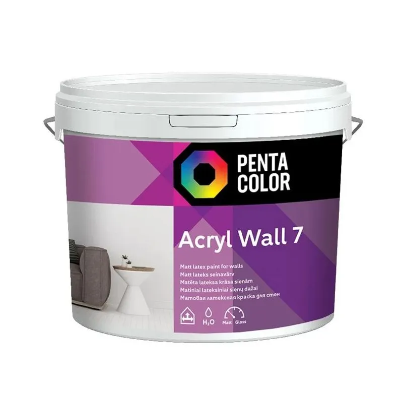Dispersijas krāsa Pentacolor Acryl 7, balta krās., 3 l