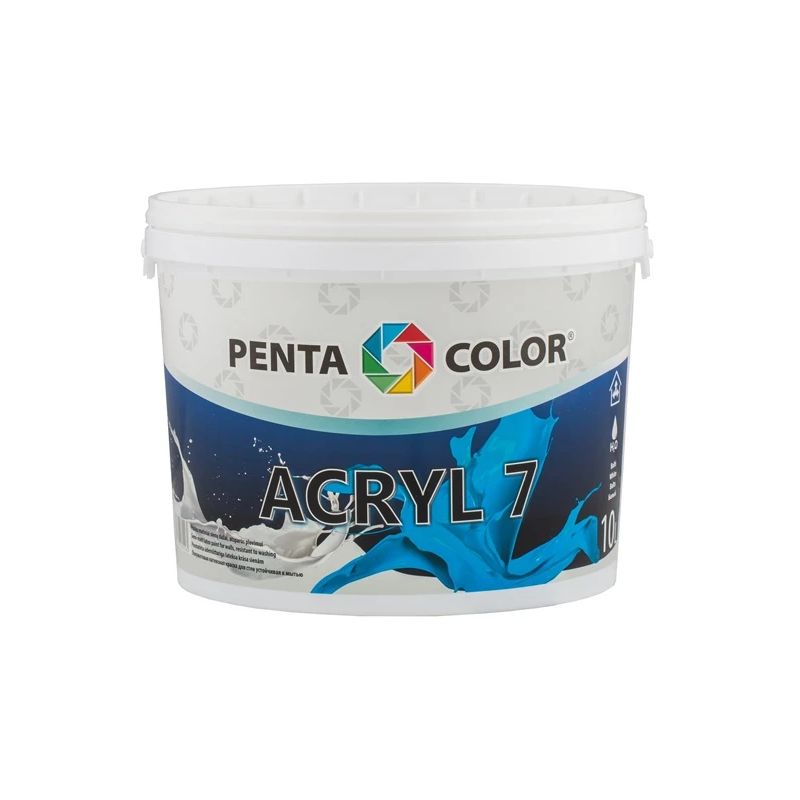 Dispersijas krāsa Pentacolor Acryl 7. balta. 10 l
