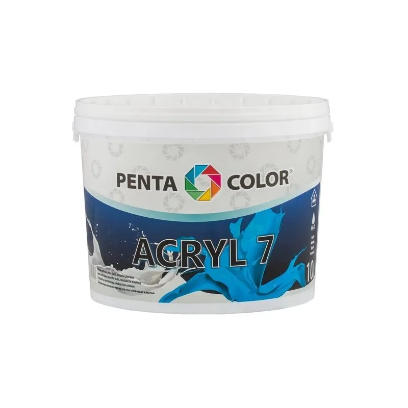 Dispersioonvärv Pentacolor Acryl 7, valge v., 10 l