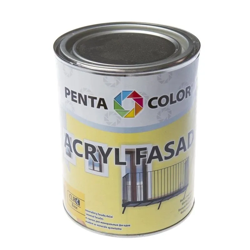 Fasāžu krāsa Pentacolor Acryl Facade, balta krās., 1 l