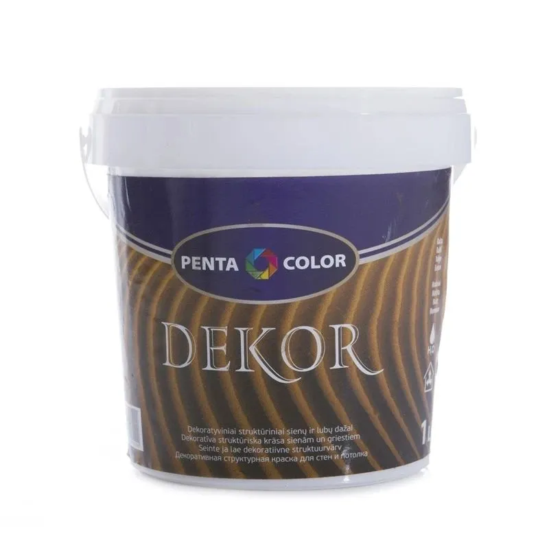 Dispersiniai faktūriniai dažai Pentacolor Decor, balta sp., 1 l
