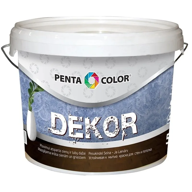 Disperijas faktūras krāsas Pentacolor Decor, balta krās., 5 l