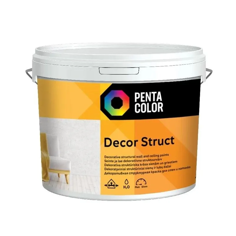 Disperijas faktūras krāsas Pentacolor Decor, balta krās., 10 l
