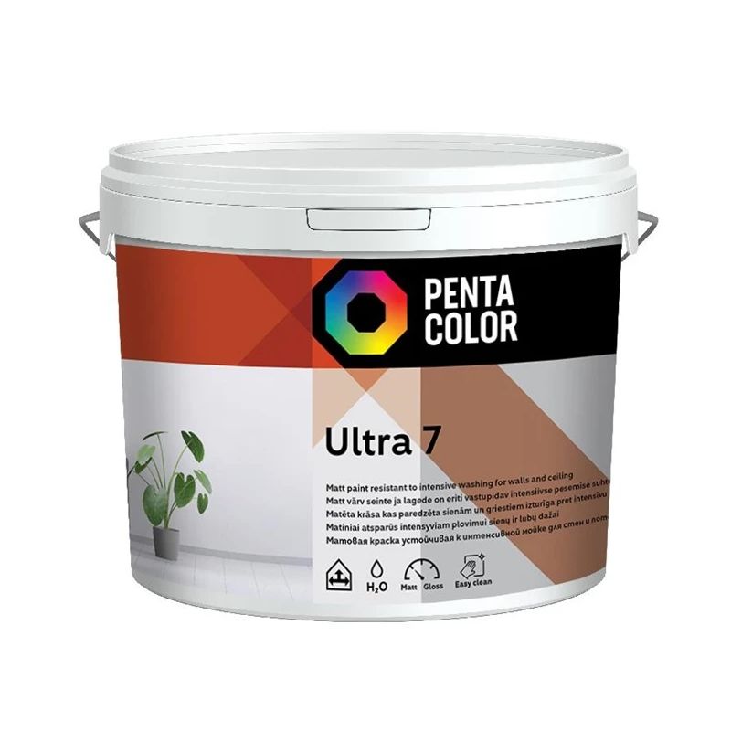 Dispersijas krāsa Pentacolor Ultra 7. balta. 10 l