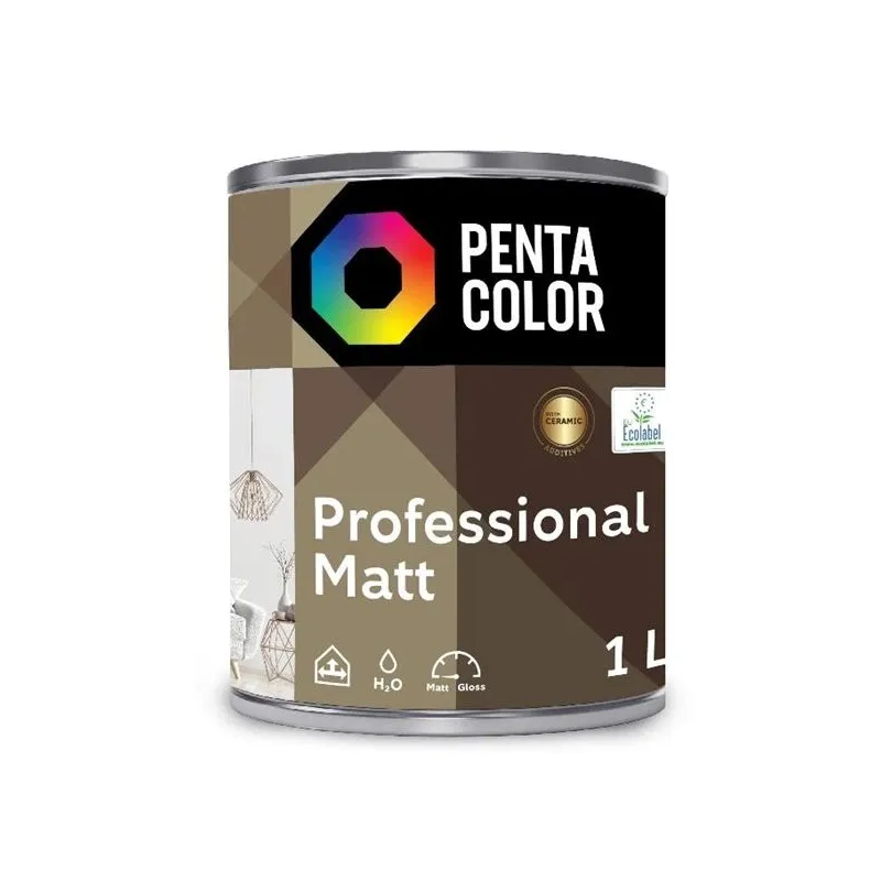 Dispersijas krāsa Pentacolor Professional Matt, balta krās., 1 l