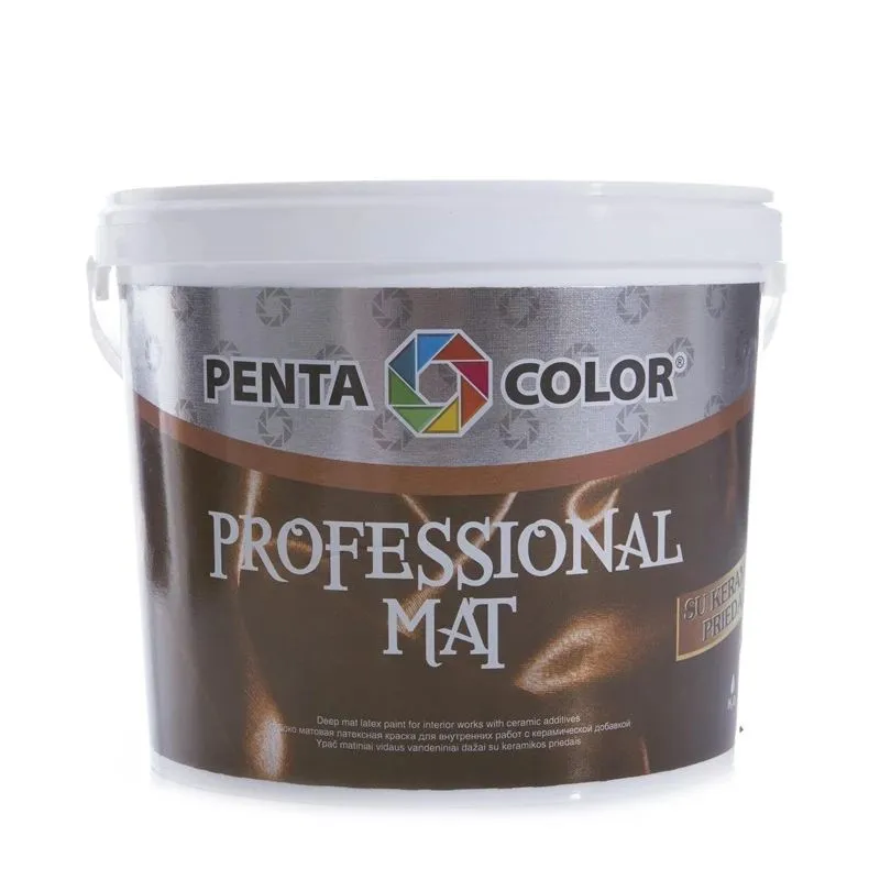 Dispersijas krāsa Pentacolor Professional Matt, balta krās., 5 l