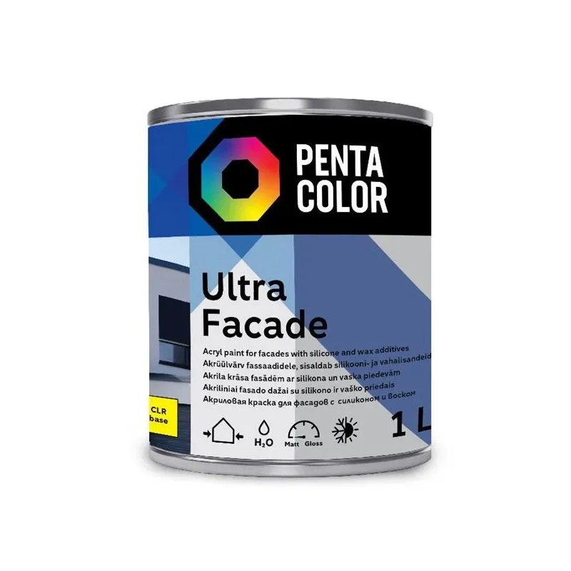 Fasādes krāsas bāze Pentacolor Ultra Facade, emulsija, pilnīgi matēta, 1 l