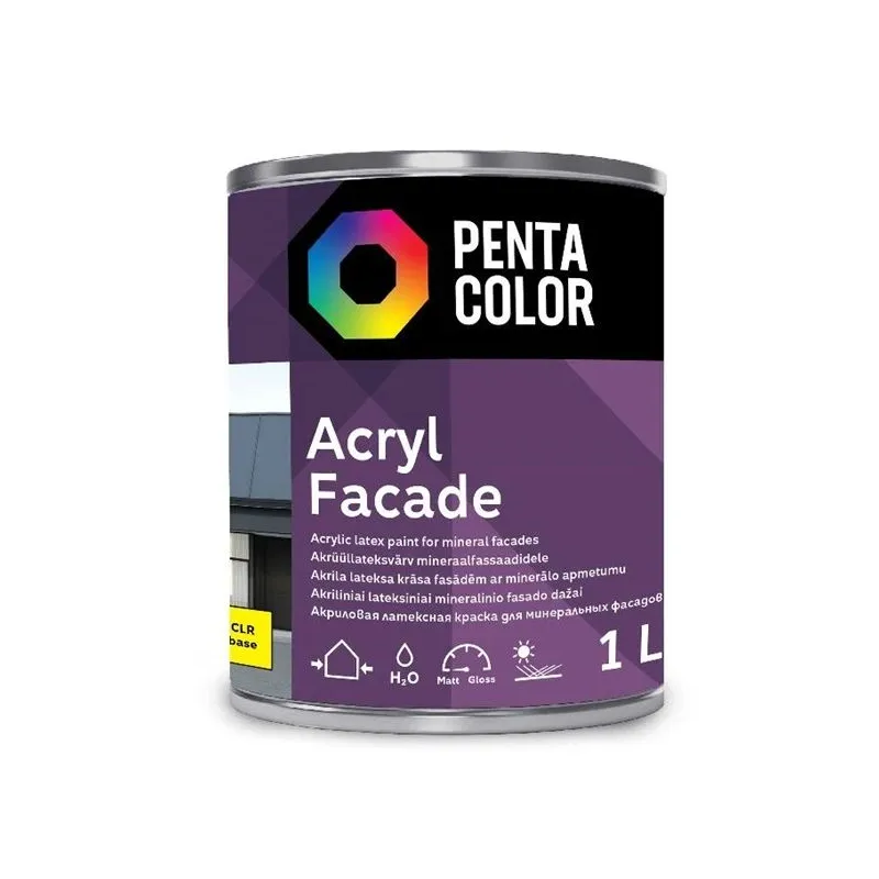 Krāsas pamatne Pentacolor, emulsija, pilnīgi matēta, 1 l