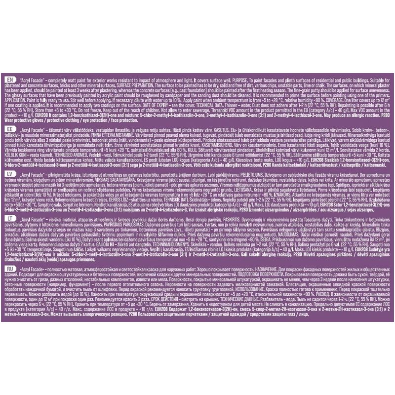 Krāsas pamatne Pentacolor. emulsija. 10 l