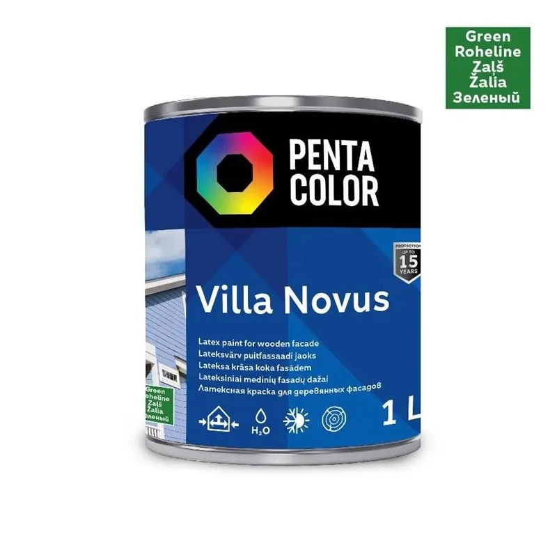 Fasado dažai Pentacolor Villa Novus, žalia sp., 1 l