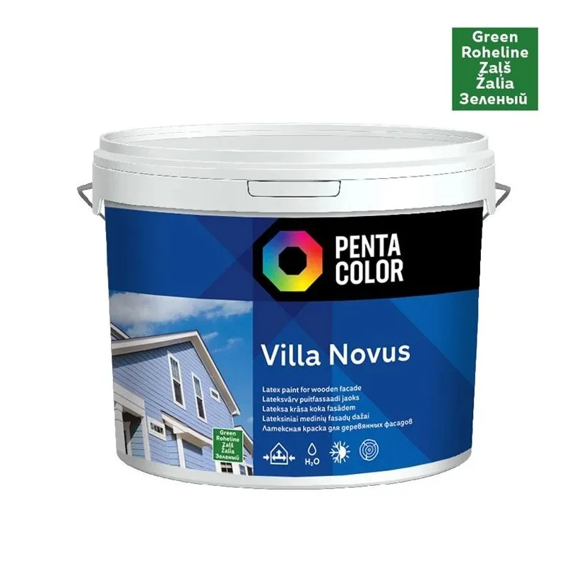 Fasado dažai Pentacolor Villa Novus, žalia sp., 10 l