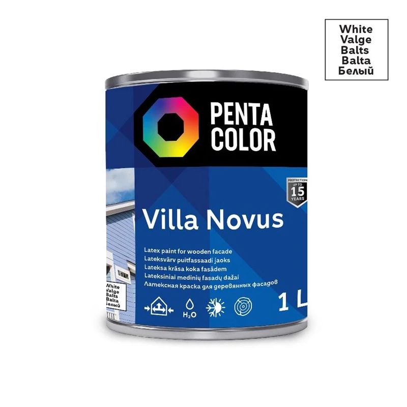 Fasāžu krāsa Pentacolor Villa Novus. balta. 1 l