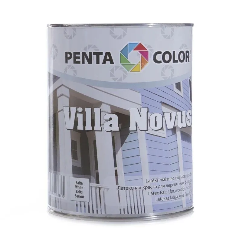 Fasāžu krāsa Pentacolor Villa Novus, balta krās., 1 l