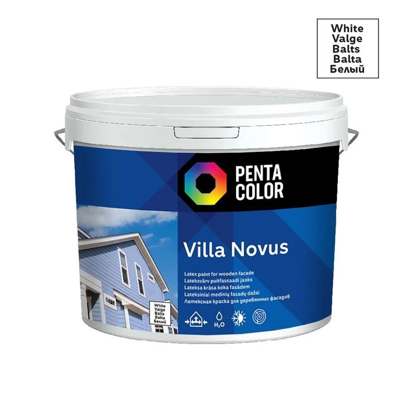 Fasāžu krāsa Pentacolor Villa Novus. balta. 3 l