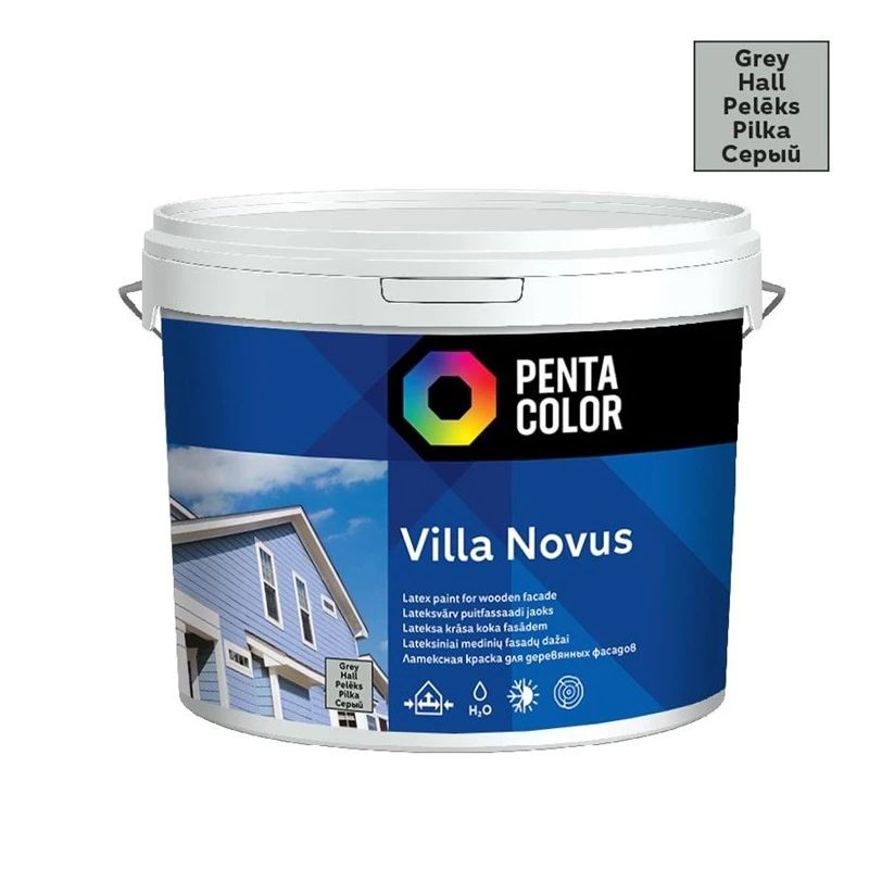 Fasāžu krāsa Pentacolor Villa Novus. pelēka. 5 l