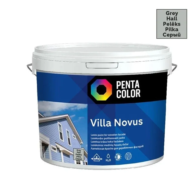 Fasāžu krāsa Pentacolor Villa Novus, pelēka krās., 5 l