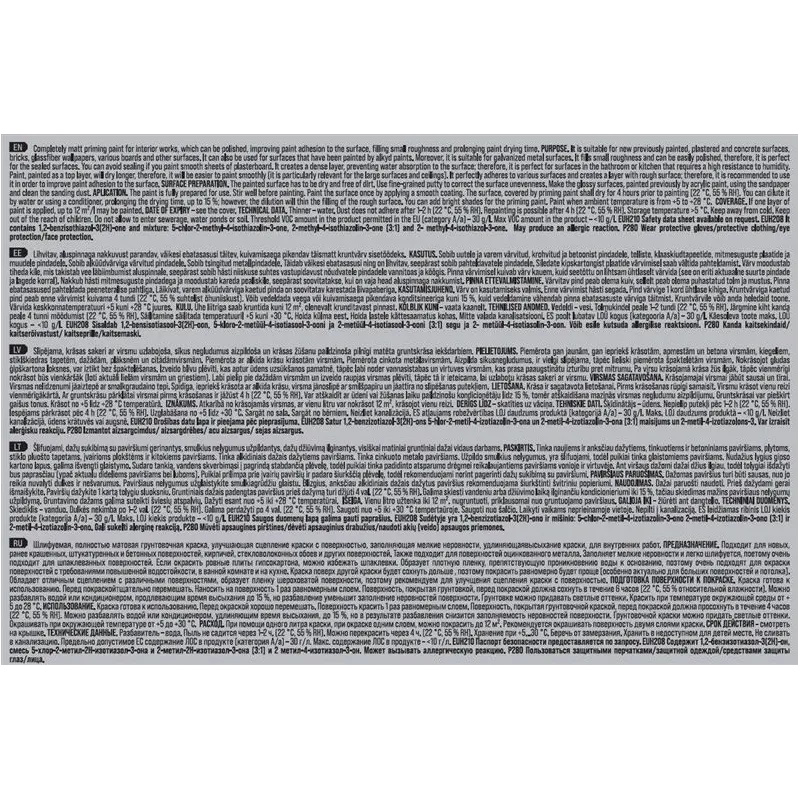 Krāsas gruntēšanai Pentacolor Ultra Primer, balta, 1 l