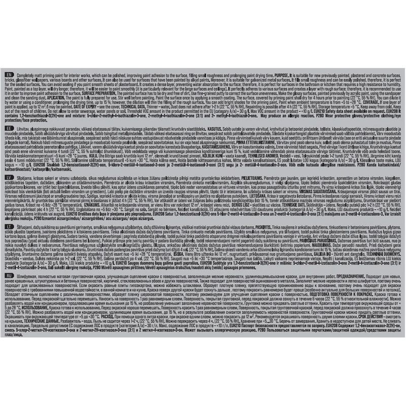 Krāsas gruntēšanai Pentacolor Ultra Primer. balta. 3 l