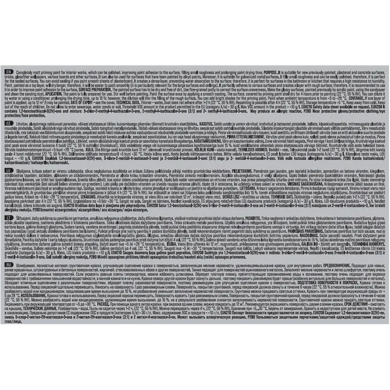 Krāsas gruntēšanai Pentacolor Ultra Primer, balta, 3 l